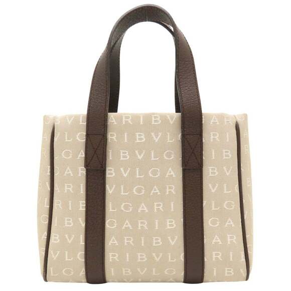 BVLGARI Handbags - BVLGARI Logomania Handbag, Canvas x Leather, Beige/Brown, Women's, 353173